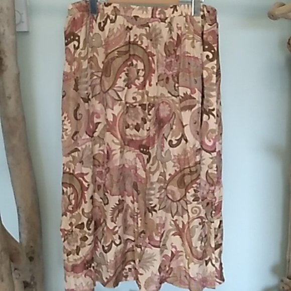 Vintage paisley print pull on longline side button detail 1 pocke - Picture 1 of 7